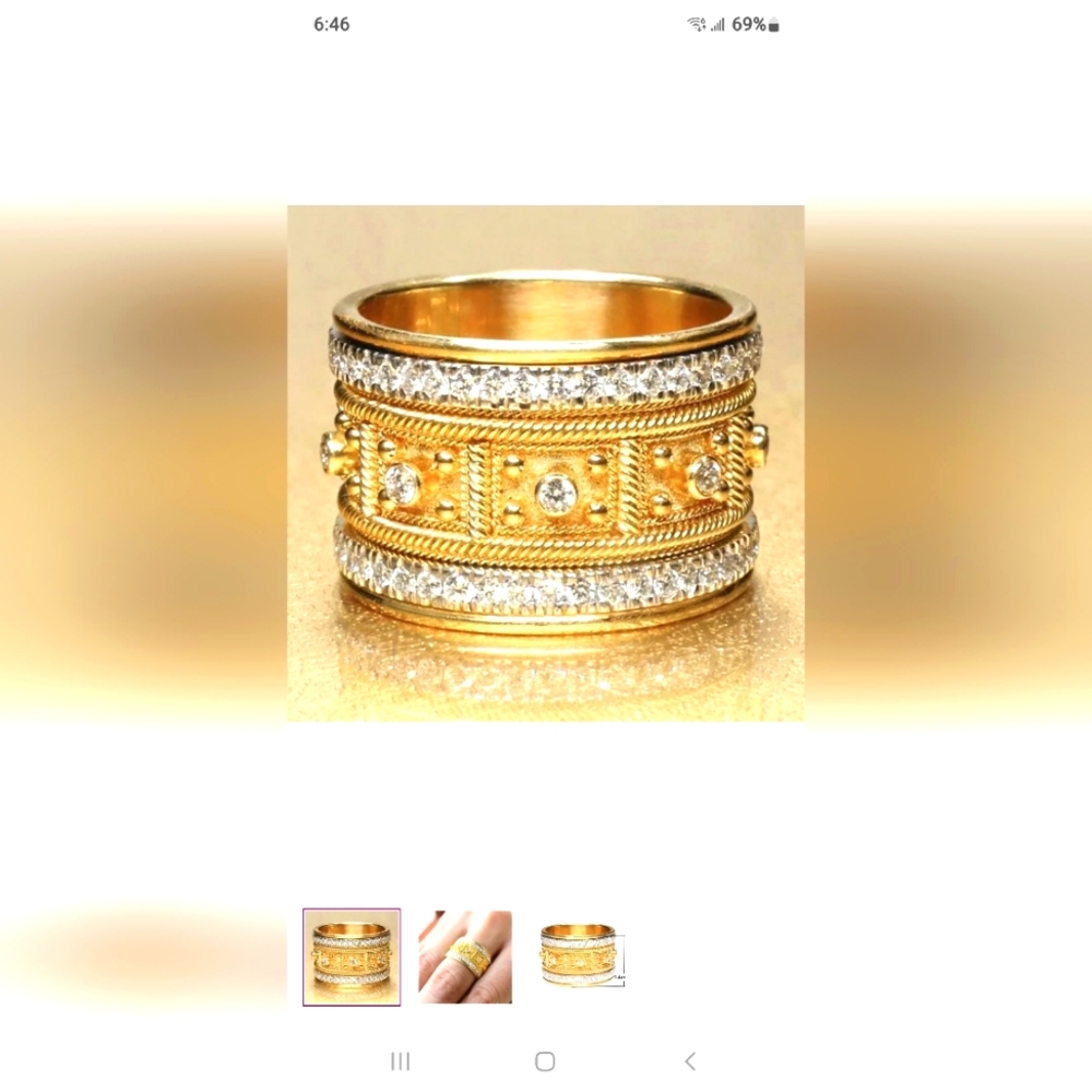 Gold and Silver Diamond-Accented Ring